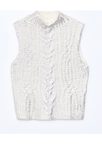 Yeni Sezon Yarım Balıkçı Yaka Kendinden Desenli Kadın Triko Süveter indirimleri