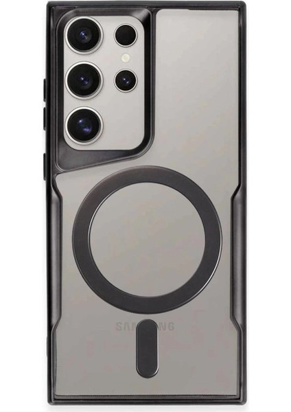 Samsung Galaxy S24 Ultra Kılıf Boyi Magsafe Silikon Kapak - Siyah