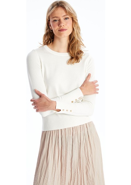 Yeni Sezon Bisiklet Yaka Düz Uzun Kollu Kadın Triko Kazak