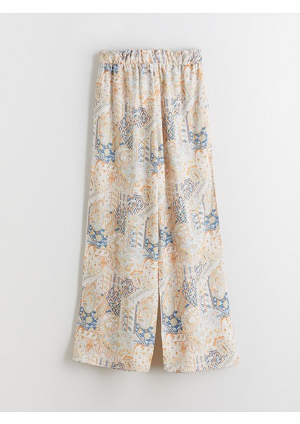 Yeni Sezon Beli Lastikli Desenli Kız Çocuk Pantolon modelleri