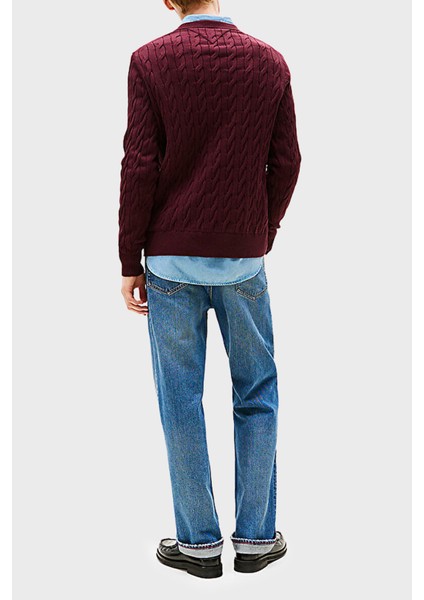 Pamuklu Relaxed Fit Örgülü Bisiklet Yaka Kazak Erkek Kazak MW0MW33132 Xıh fırsatları