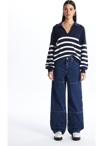 Yeni Sezon Straight Kadın Kargo Jean Pantolon