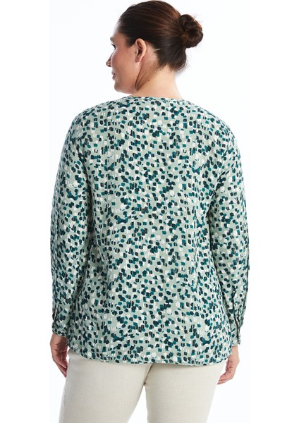 Yeni Sezon Bisiklet Yaka Desenli Kadın Bluz fırsatları