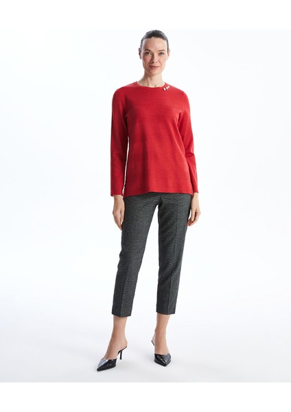 Yeni Sezon Bisiklet Yaka Dokulu Kadın Triko Kazak fiyatları