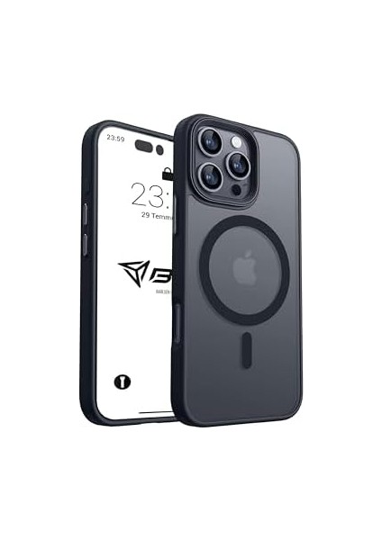 Için Kılıf Kamera Korumalı Şarj Özellikli Mat Şeffaf Renkli Kılıf ( 16 Pro Siyah) fiyatları