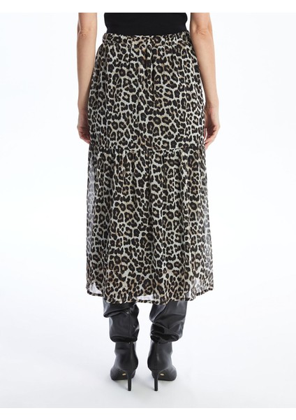 Yeni Sezon Beli Lastikli Leopar Desenli Kadın Etek fırsatları