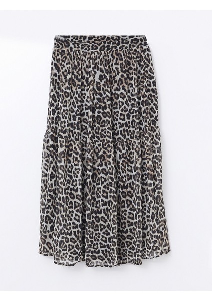 Yeni Sezon Beli Lastikli Leopar Desenli Kadın Etek indirimleri
