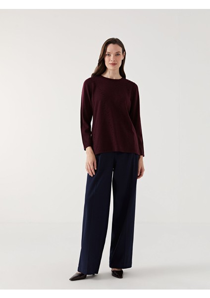 Yeni Sezon Bisiklet Yaka Kendinden Desenli Kadın Triko Kazak fiyatları