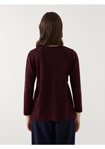 Yeni Sezon Bisiklet Yaka Kendinden Desenli Kadın Triko Kazak fırsatları