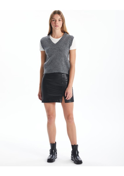 Yeni Sezon Kadın V Yaka Düz Triko Süveter fiyatları