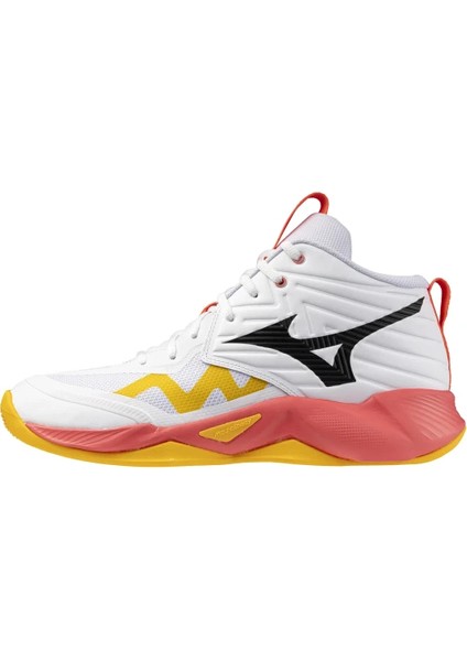 Wave Momentum Pro Mıd Unisex Voleybol Ayakkabısı Beyaz / Turuncu