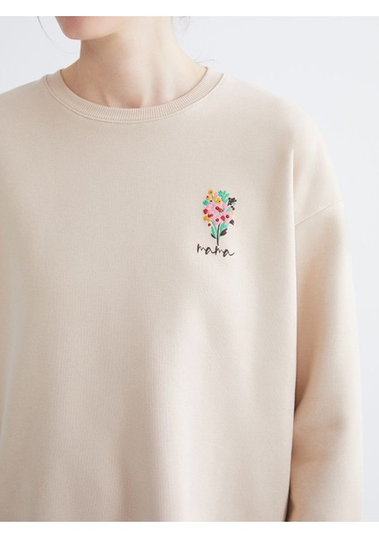 Yeni Sezon Baskılı Oversize Kadın Kalın Sweatshirt modelleri