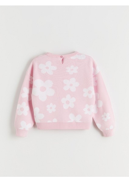 Yeni Sezon Çiçek Desenli Kız Çocuk Triko Kazak modelleri