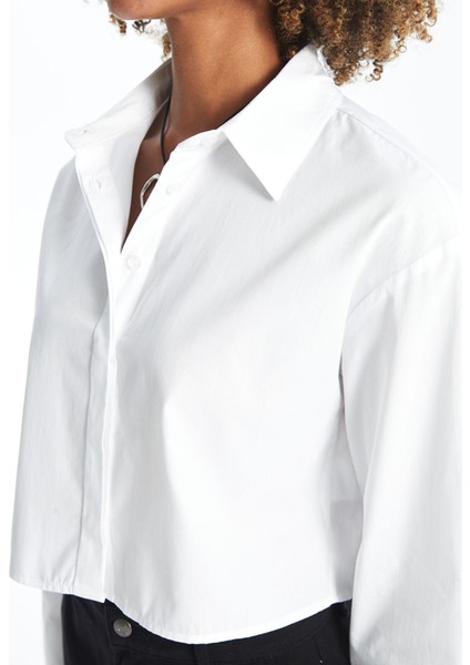 Yeni Sezon Düz Uzun Kollu Crop Kadın Gömlek modelleri