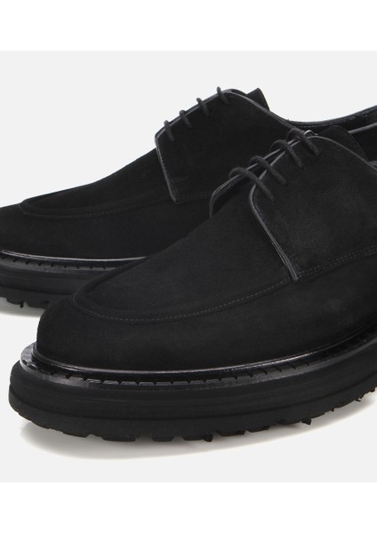 02AYH313920A100 ERKEK Süet Deri Siyah Kalın Tabanlı Günlük Ayakkabı modelleri
