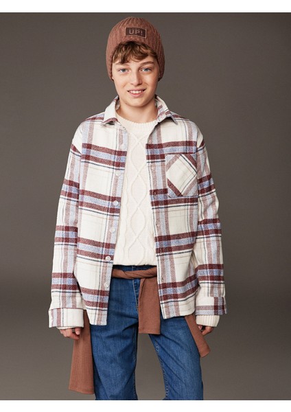 Yeni Sezon Uzun Kollu Ekose Erkek Çocuk Gömlek