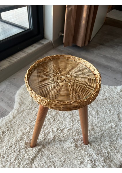 Rattan Bambu Yan Sehpa Tekli