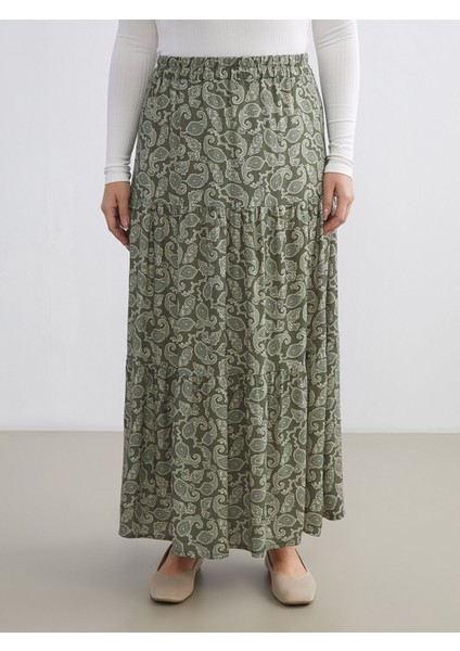 Yeni Sezon Beli Lastikli Desenli Katkat Etek fiyatları