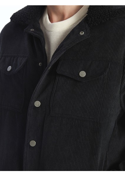 Yeni Sezon Standart Kalıp Kürk Yakalı Kadife Erkek Mont fırsatları