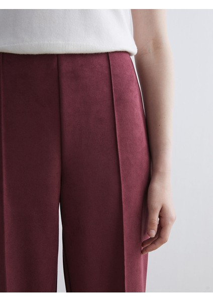 Yeni Sezon Beli Lastikli Kadın Süet Pantolon modelleri
