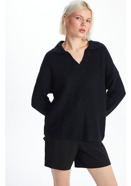 Yeni Sezon Polo Yaka Kadın Triko Kazak