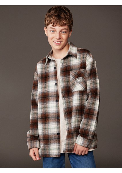 Yeni Sezon Uzun Kollu Ekose Erkek Çocuk Gömlek