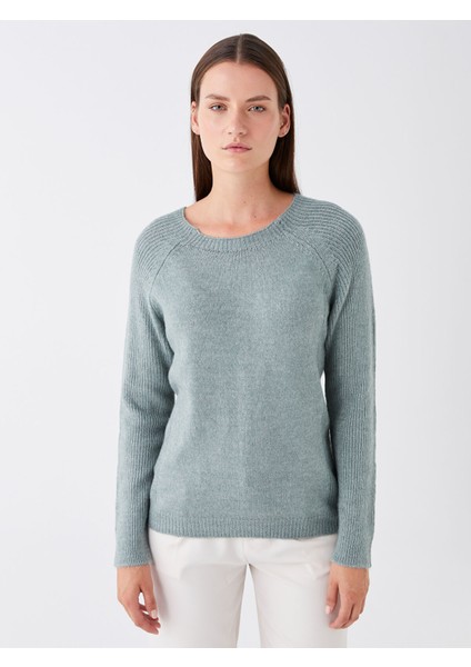 Yeni Sezon Bisiklet Yaka Düz Uzun Kollu Kadın Triko Kazak