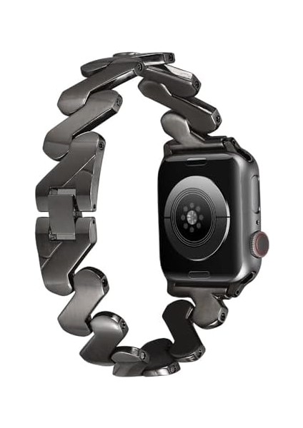 Ile Uyumlu 38MM/40MM Kordon Krd-80 Metal Strap Kayış Siyah modelleri