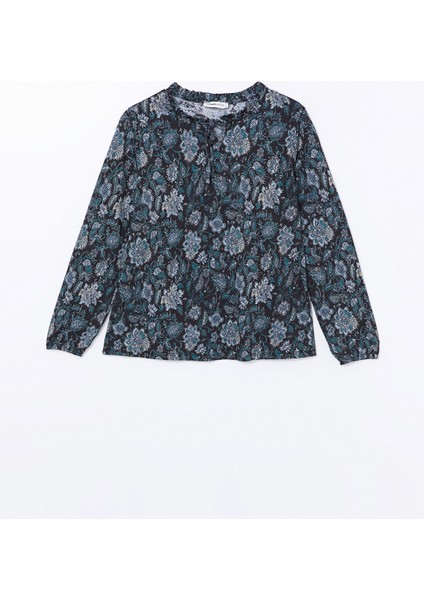 Yeni Sezon Bağlamalı Yaka Desenli Kadın Bluz indirimleri