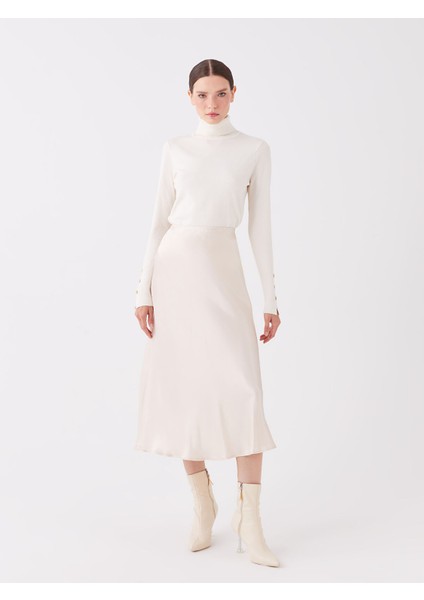 Yeni Sezon Standart Fit Düz Saten Kadın Etek fiyatları