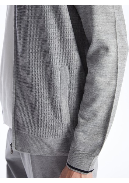 Yeni Sezon Standart Kalıp Dik Yaka Erkek Triko Hırka fırsatları