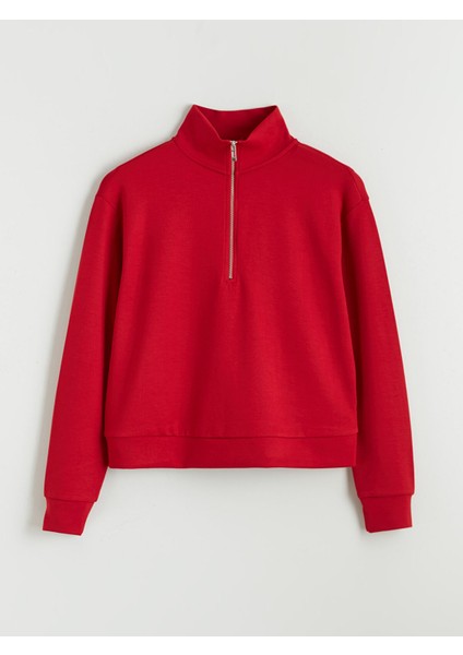 Yeni Sezon Dik Yaka Kadın Sweatshirt