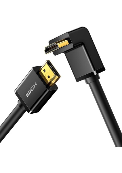 HDMI 90 Derece Kablo, 2 Metre, Siyah