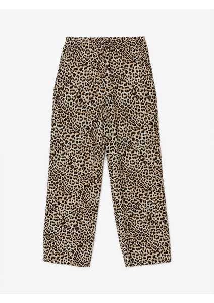 Yeni Sezon Beli Lastikli Leopar Desenli Kadın Pantolon indirimleri