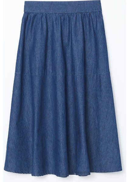 Yeni Sezon Beli Lastikli Kadın Jean Etek indirimleri