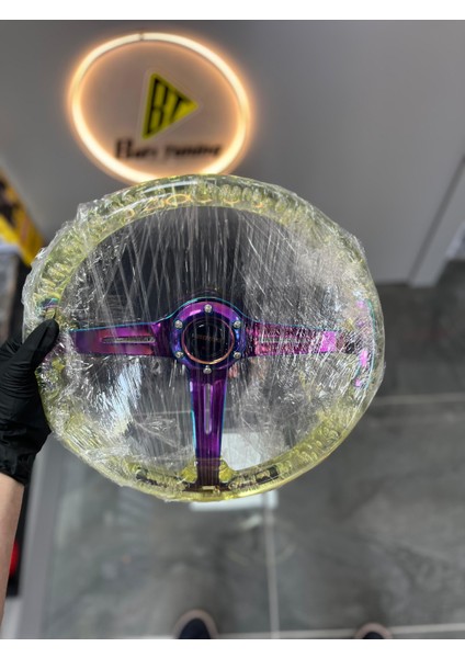 Kesik Baloncuklu Sarı Momo Direksiyon 34MM fiyatları