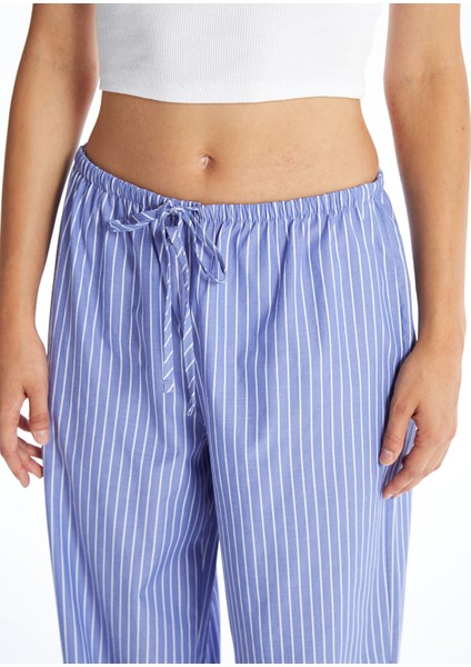 Yeni Sezon Beli Lastikli Rahat Kalıp Çizgili Kadın Pantolon modelleri