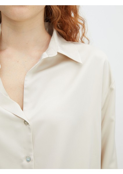 Yeni Sezon Oversize Saten Kadın Gömlek modelleri