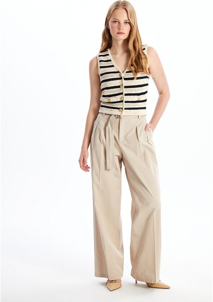 Yeni Sezon V Yaka Çizgili Kadın Triko Yelek fiyatları