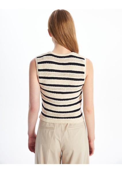 Yeni Sezon V Yaka Çizgili Kadın Triko Yelek fırsatları