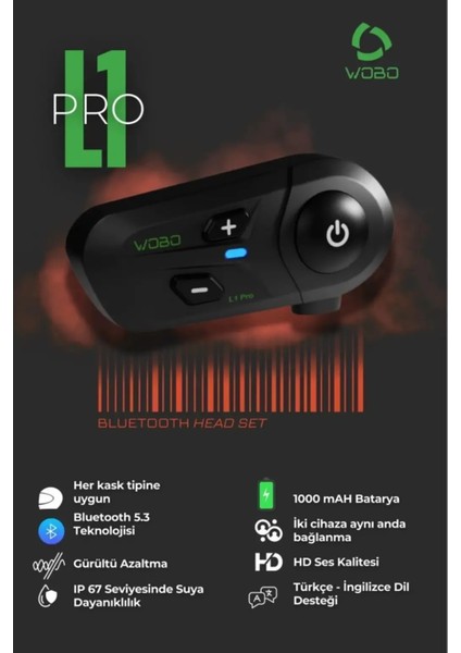 L-1 Pro Tek Kişilik Motosiklet Kask Bluetooth Intercom Kulaklık Seti indirimleri
