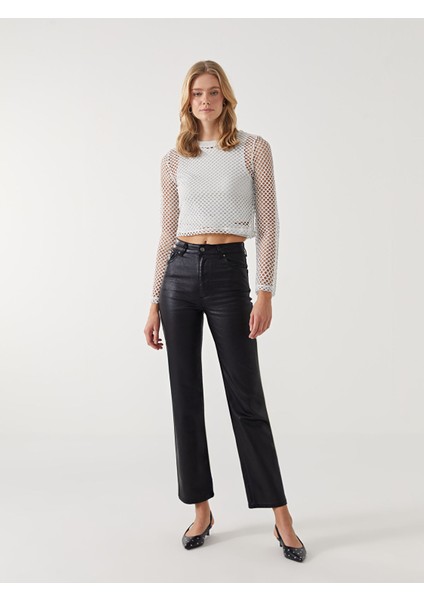 Yeni Sezon Bisiklet Yaka Ajurlu Kadın Bluz fiyatları