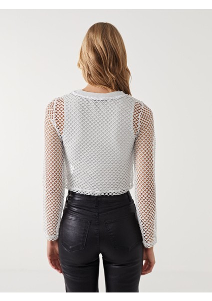 Yeni Sezon Bisiklet Yaka Ajurlu Kadın Bluz fırsatları