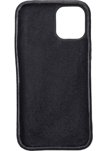Apple iPhone 12 Mini Uyumlu Deri Arka Kapak Rock Rst1 Siyah modelleri