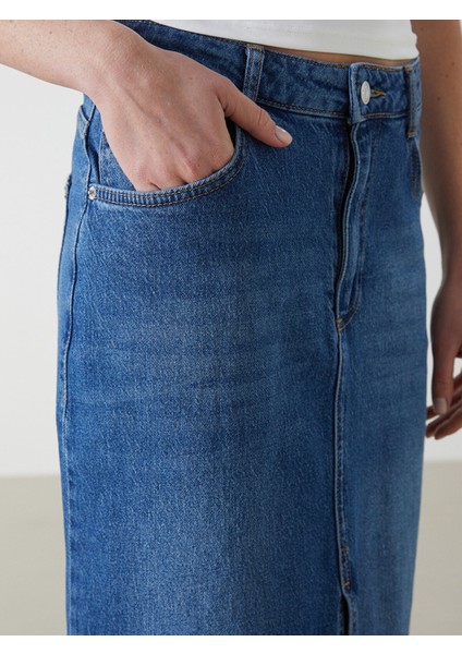 Yeni Sezon Dar Fit Kadın Jean Etek modelleri