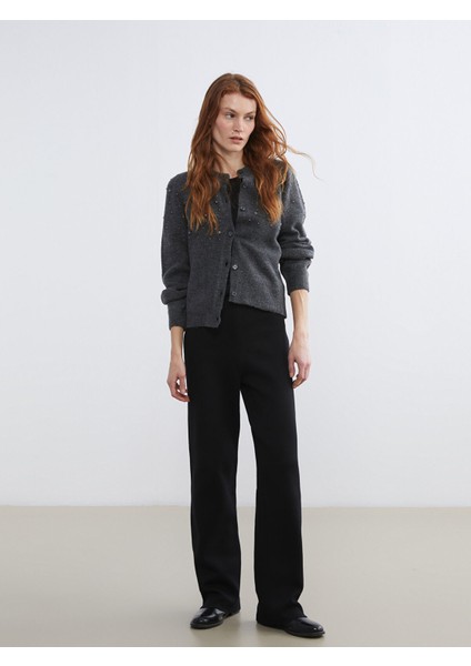 Yeni Sezon Beli Lastikli Kadın Triko Pantolon