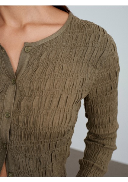 50926 Düğmeli Gipeli Top-Açık Haki fırsatları