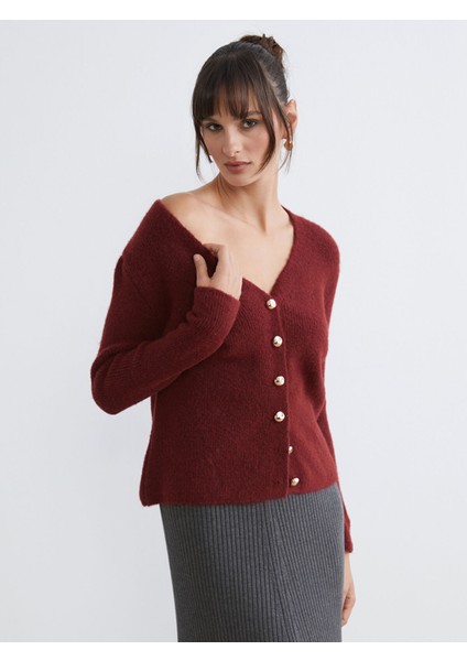 Yeni Sezon V Yaka Kadın Triko Hırka