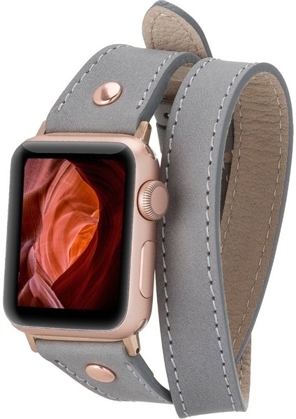 Apple Watch Uyumlu Deri Kordon 42-44-45MM Slim Dt Rgrst9