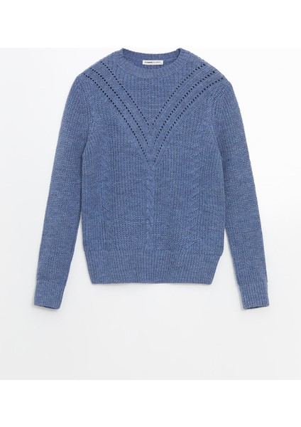 Yeni Sezon Bisiklet Yaka Ajurlu Kadın Triko Kazak indirimleri